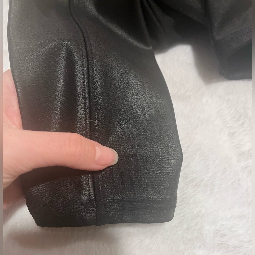 SPANX Black/Faux Leather Leggings - Size Medium - Picture 9 of 9